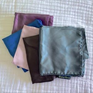 BUNDLE OF 5 SILK POCKET SQUARES